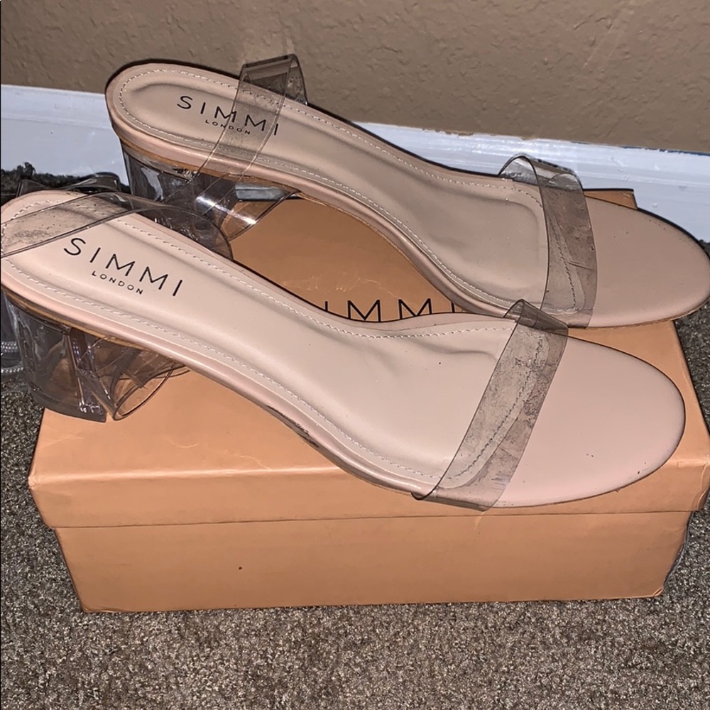 Clear nude sandals